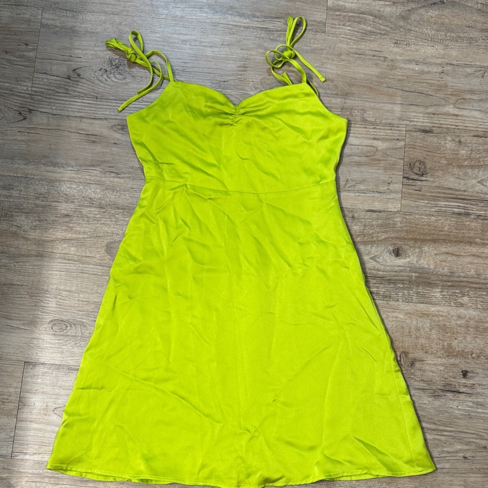 BP Lime Green Tie-Strap Mini Dress